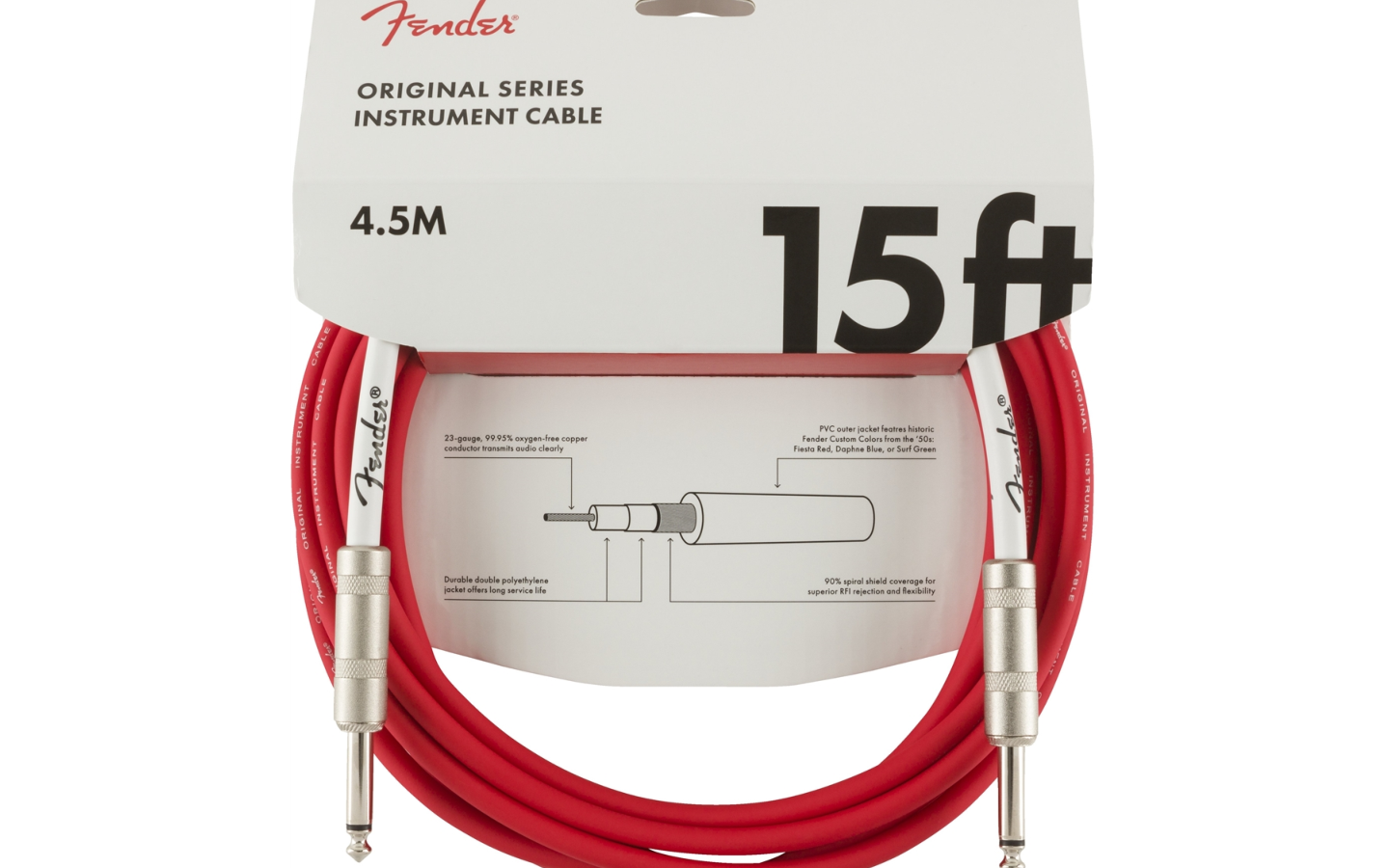 Fender Original Series Instrument Cable 15 (4,5m) Fiesta Red